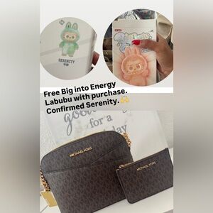 Michael Kors Dark Brown Crossbody Bag and MK Wallet both for 1 price! Free gift